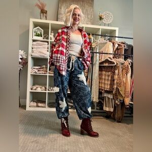 Women’s POL Patchwork denim joggers